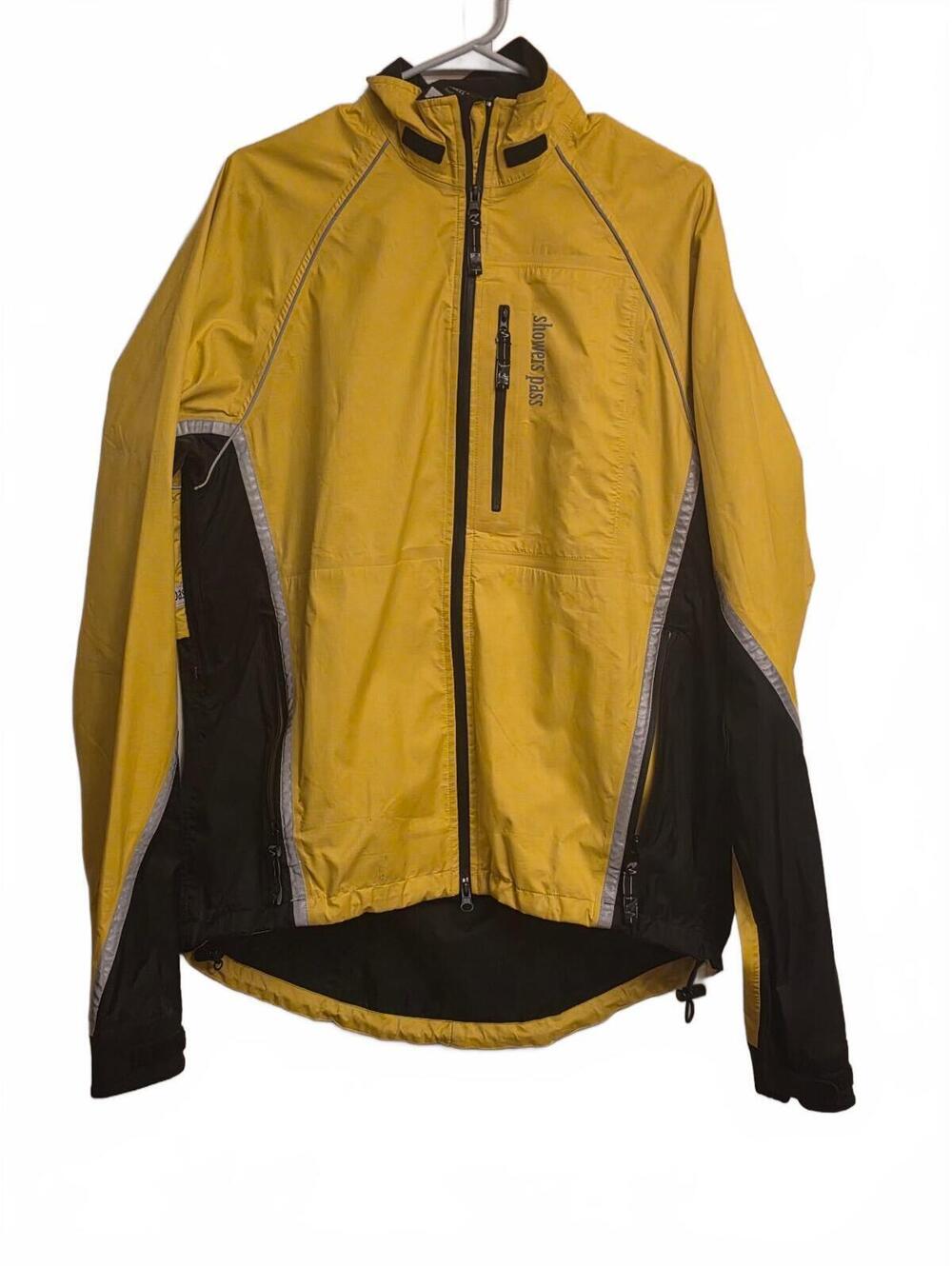 Showers Pass Waterproof Cycling Rain Jacket Yellow Black Mens Size Medium